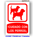 Placa precaución perros