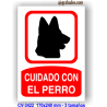 Placa precaución perros