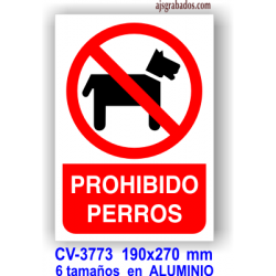 Placa prohibido perros