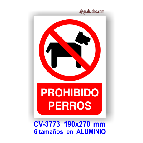 Placa prohibido perros