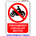 Prohibido circular motos
