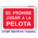 Se prohibe jugar a la pelota