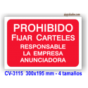 Placa PROHIBIDO Fijar Carteles