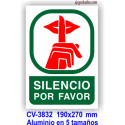 Placa SILENCIO por favor