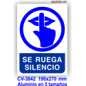 Placa se ruega SILENCIO