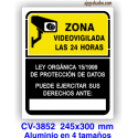 Placa zona videovigilada las 24 horas