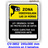 Placa zona videovigilada las 24 horas