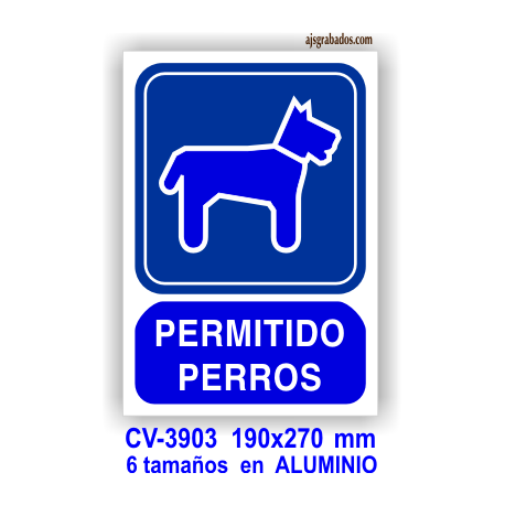 Placa PERMITIDO PERROS