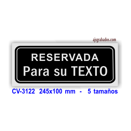 Placa para poner SU TEXTO en aluminio plata mate