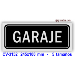 Placa GARAJE en aluminio plata mate