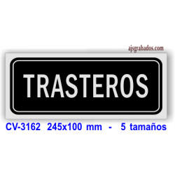 Placa TRASTEROS en aluminio plata mate