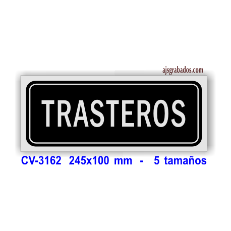 Placa TRASTEROS en aluminio plata mate