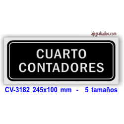 Placa CUARTO CONTADORES en aluminio plata mate 