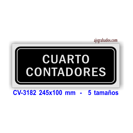 Placa CUARTO CONTADORES en aluminio plata mate 