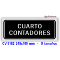 Placa CUARTO CONTADORES en aluminio plata mate 