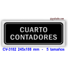 Placa CUARTO CONTADORES en aluminio plata mate 