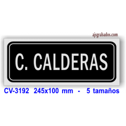 Placa CUARTO CALDERAS en aluminio plata mate 