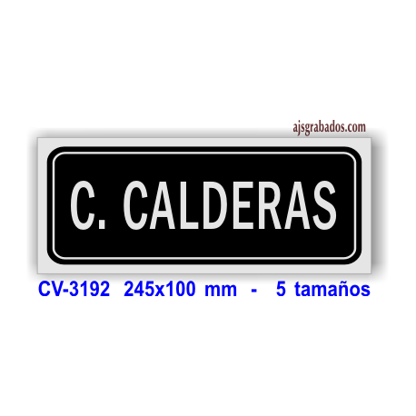 Placa CUARTO CALDERAS en aluminio plata mate 