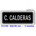 Placa CUARTO CALDERAS en aluminio plata mate 