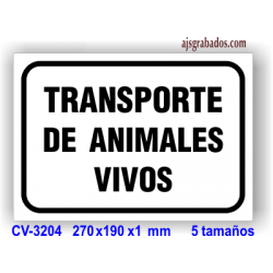 Placa Transporte de Animales Vivos