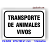 Placa Transporte de Animales Vivos