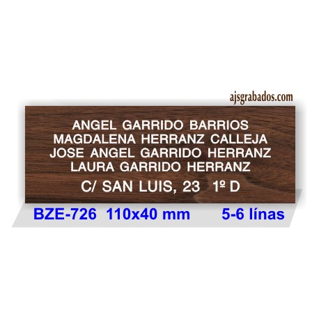 Placa buzón plástico ABS formato grande