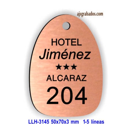 Placa llavero para Hotel