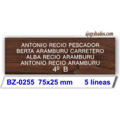 Placa buzón plástico ABS