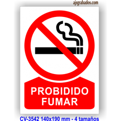 Placa prohibido fumar
