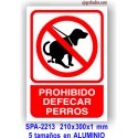 Señal PROHIBIDO defecar perros