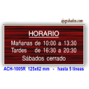 Placa horario deslizador