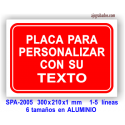 Placa para PERSONALIZAR con su texto