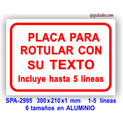 Placa para ROTULAR su TEXTO