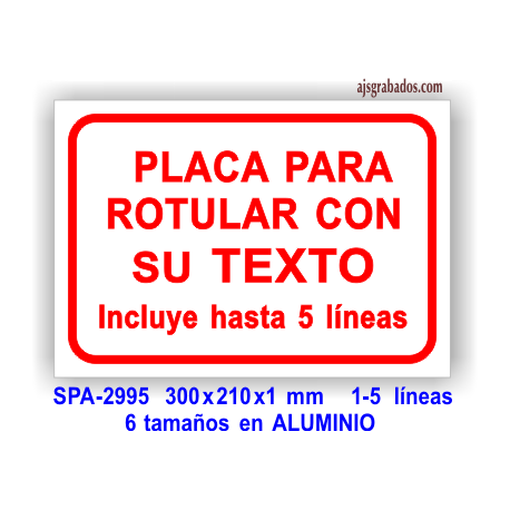 Placa para ROTULAR su TEXTO