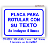 Placa para rotular texto