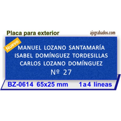 Placa buzón para exterior