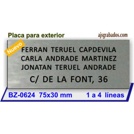 Placa buzón para exterior