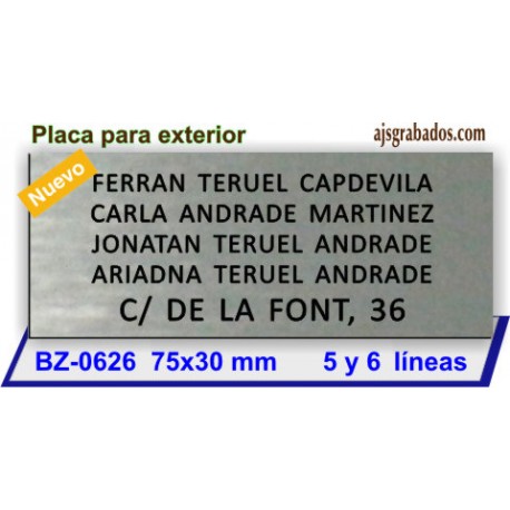 Placa buzón para exterior