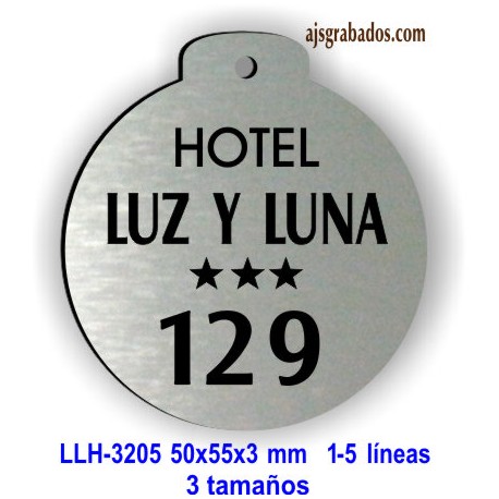 Placa llavero para Hotel