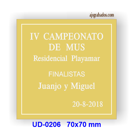 Placa para trofeos