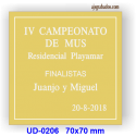 Placa para trofeos