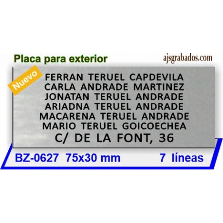 Placa buzón para exterior