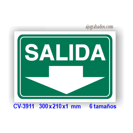 Placa indicando la SALIDA