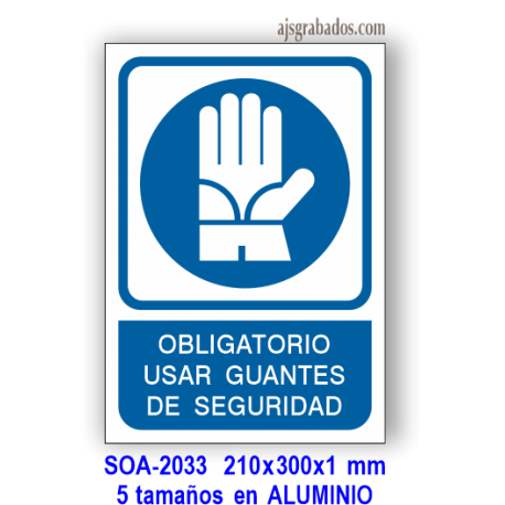 Señal OBLIGATORIO usar guantes de seguridad