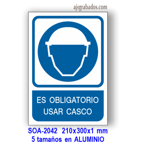 Señal OBLIGATORIO usar casco