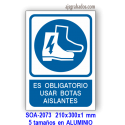 Señal OBLIGATORIO usar botas aislantes