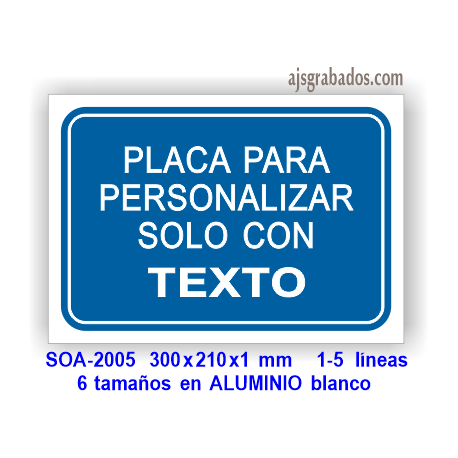 Rótulo para PERSONALIZAR con texto