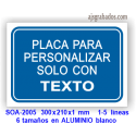 Placa para PERSONALIZAR con texto