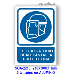 Señal OBLIGATORIO usar pantalla protectora