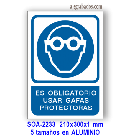 Señal OBLIGATORIO usar gafas protectoras